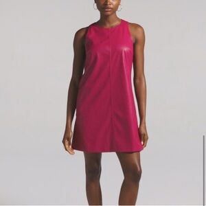 NWT J. CREW Pink Faux Leather Sleeveless Shift Dress